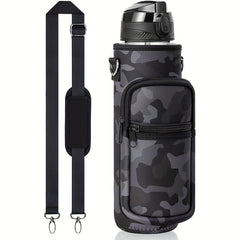 Water Bottle Storage Bag Cup Sleeve with Adjustable Strap