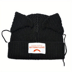 Cat Ears Knit Beanie Hat Unisex Winter Warm Slouch Ski Cap