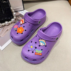 Women's Solid Hole Shoes Soft Casual Sandals