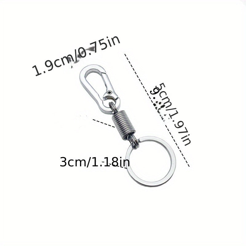 2pcs Stainless Steel Carabiner Shape Keychain Climbing Hook Rings