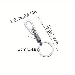 2pcs Stainless Steel Carabiner Shape Keychain Climbing Hook Rings