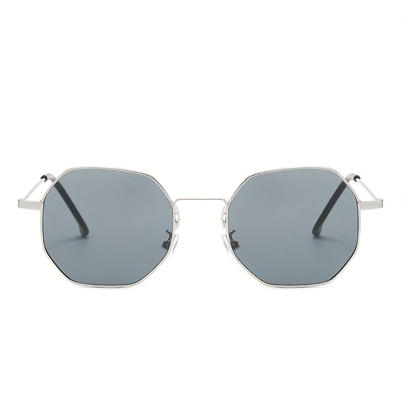 Polygon Sunglasses Retro UV400 Sun Shades Metal Glasses With Bag
