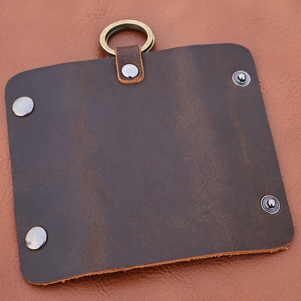 Men's Cowhide Key Chain Portable Retro Waist Hanging Keychain