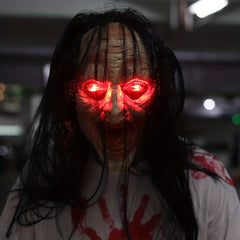 Halloween Ghost Mask Eyes Glow Scary Bloody Demon Head Cover