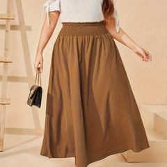 Women's Shirred High Waist Maxi Skirt