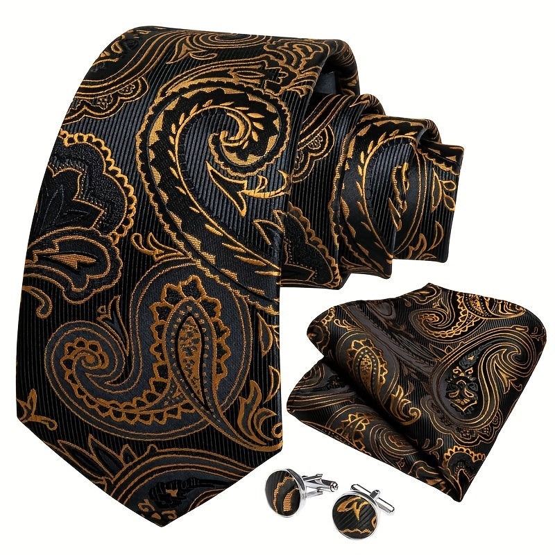 Men's Classic Tie Set with Accessories for Wedding Party Business