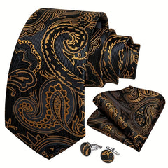 Men's Classic Tie Set with Accessories for Wedding Party Business