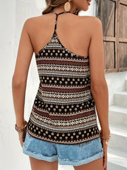 Floral Print Halter Neck Top Sleeveless
