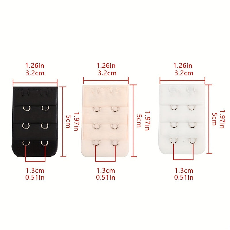 3pcs Adjustable Elastic Bra Strap Extenders Women's Lingerie Accessories