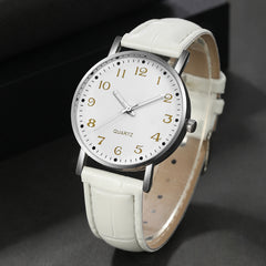 2pcs CAYON Unisex Quartz Watches Faux Leather Straps Stylish Alloy Case