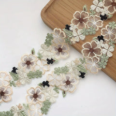 1Yd Flower Embroidery Lace Trim Sewing Accessories 6 Width