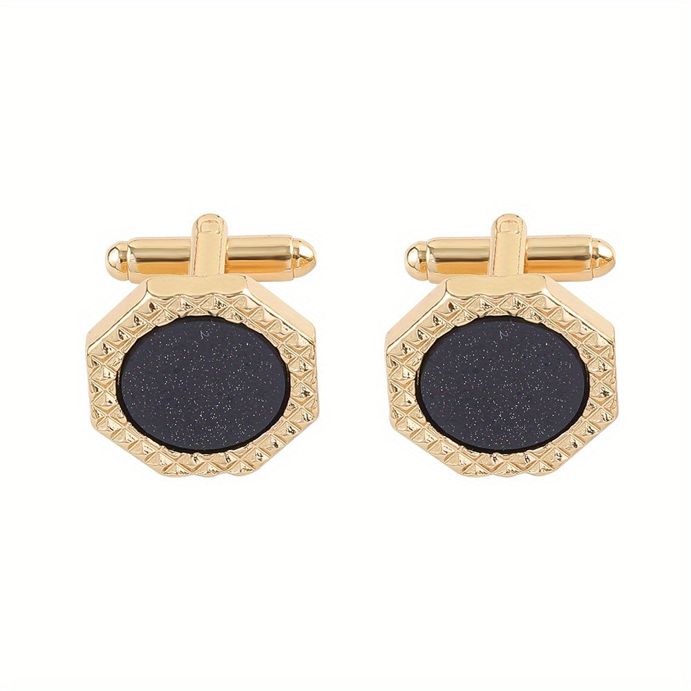 Metal Hexagon Button Cufflinks Shirt Cufflinks Versatile Accessories