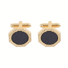 Metal Hexagon Button Cufflinks Shirt Cufflinks Versatile Accessories