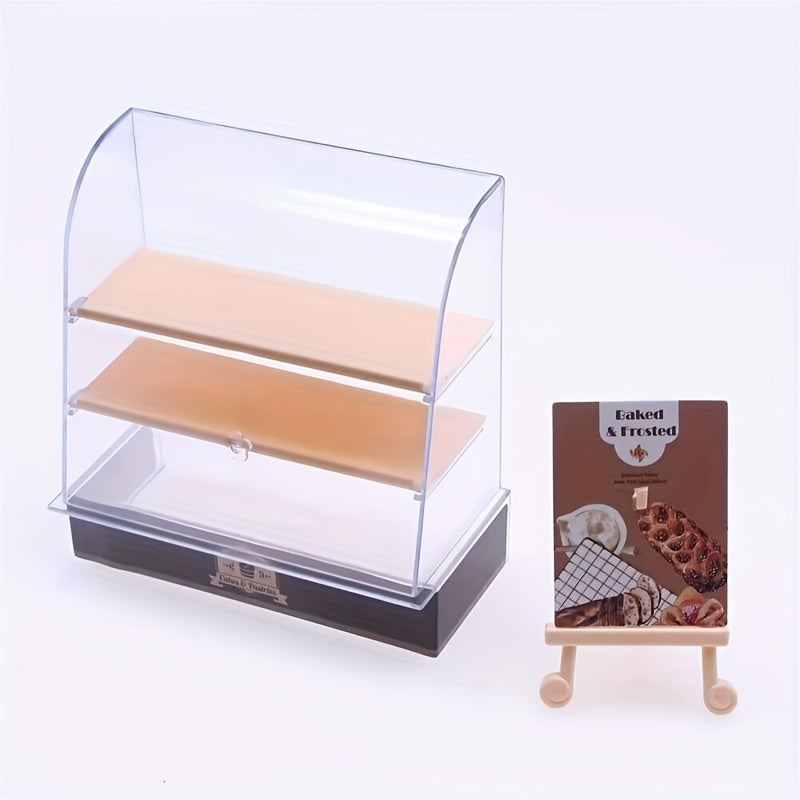 Mini Cake Cabinet Toy Display for Dollhouse Food Play Model & Dessert Scene