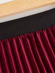 High Waist Pleated Midi Skirt for Women