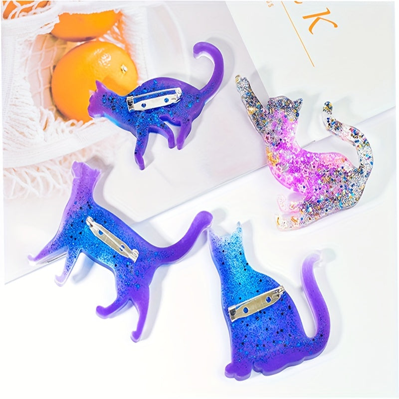 3D Cartoon Cat Pendant Brooch Crystal Epoxy Resin Mould Jewelry Silicone Mold