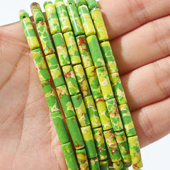 30pcs Natural Stone Synthetic Tube Beads for Jewelry Making