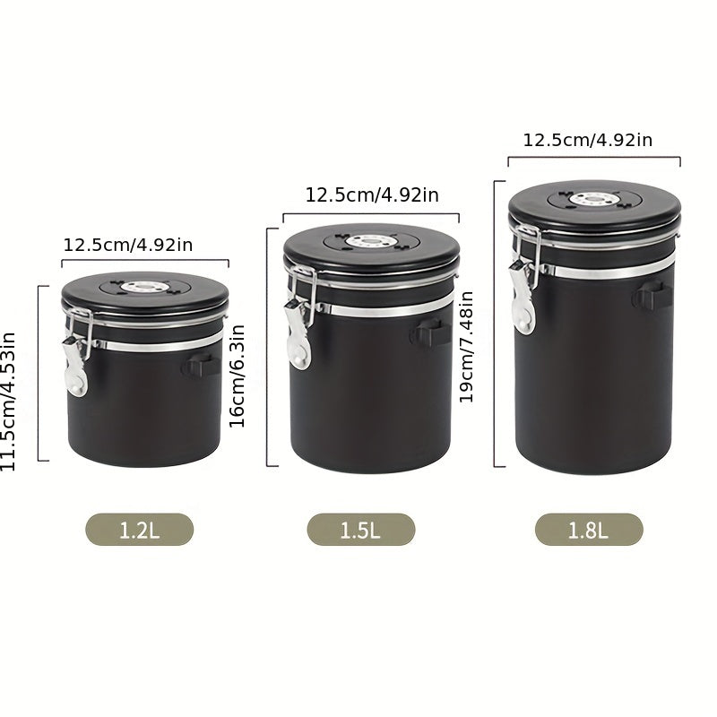 Stainless Steel Coffee Bean Sealed Jar with Measuring Spoon