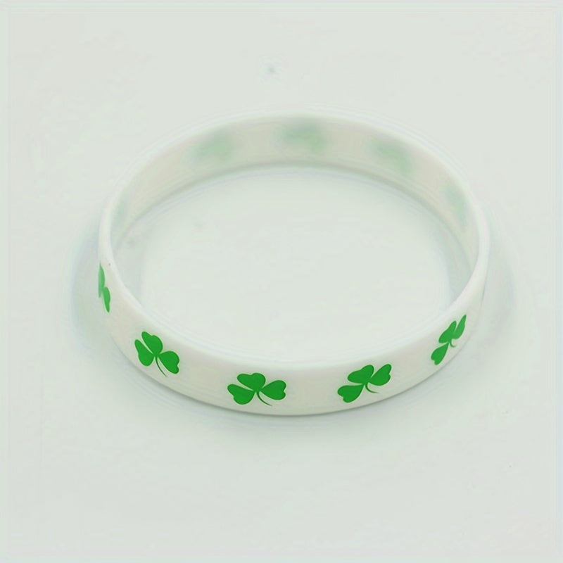 6pcs St Patrick's Silicone Bracelet Lucky Rubber Wristband