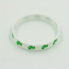 6pcs St Patrick's Silicone Bracelet Lucky Rubber Wristband