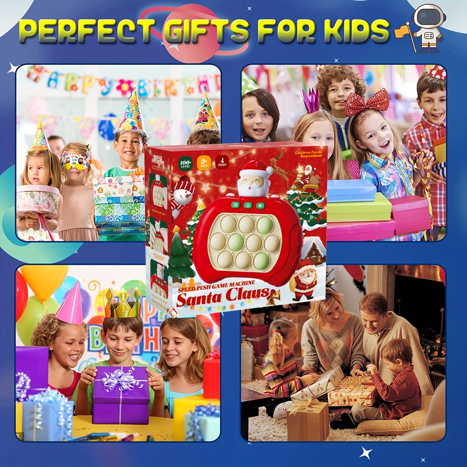 Kids Pop Fidget Game Toys, Stress Pop Light Up Game