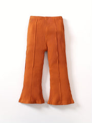 Girls Flared Corduroy Pants Comfortable Leggings For Kids
