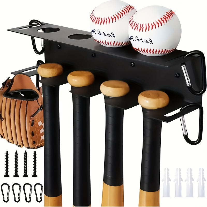 Metal Wall Mounted Bat Storage Rack Baseball Display Rack Minimalist Bat Stand