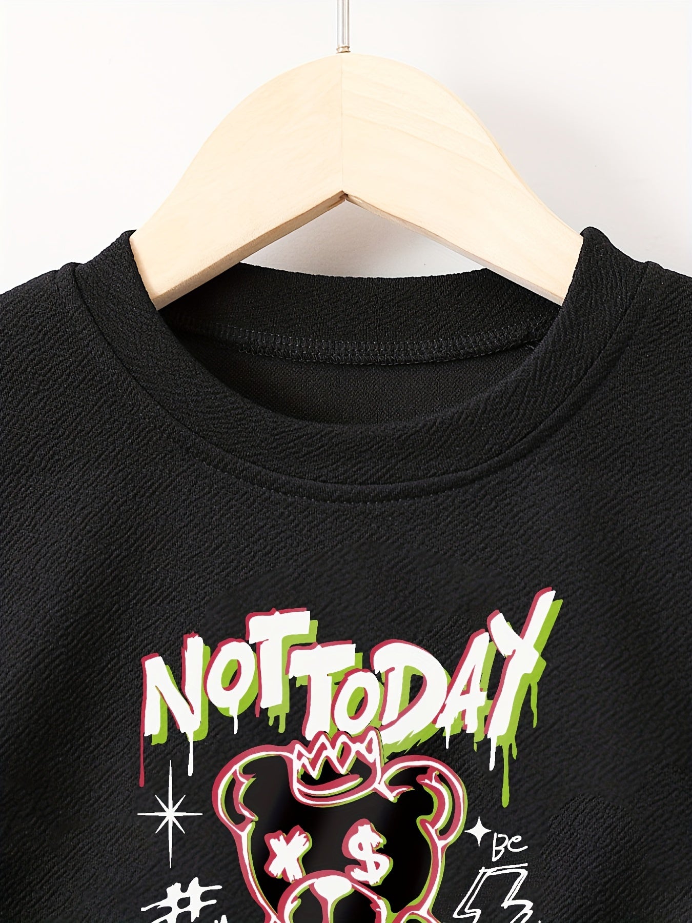 Kids Bear Print Pullover Top & Pants Set