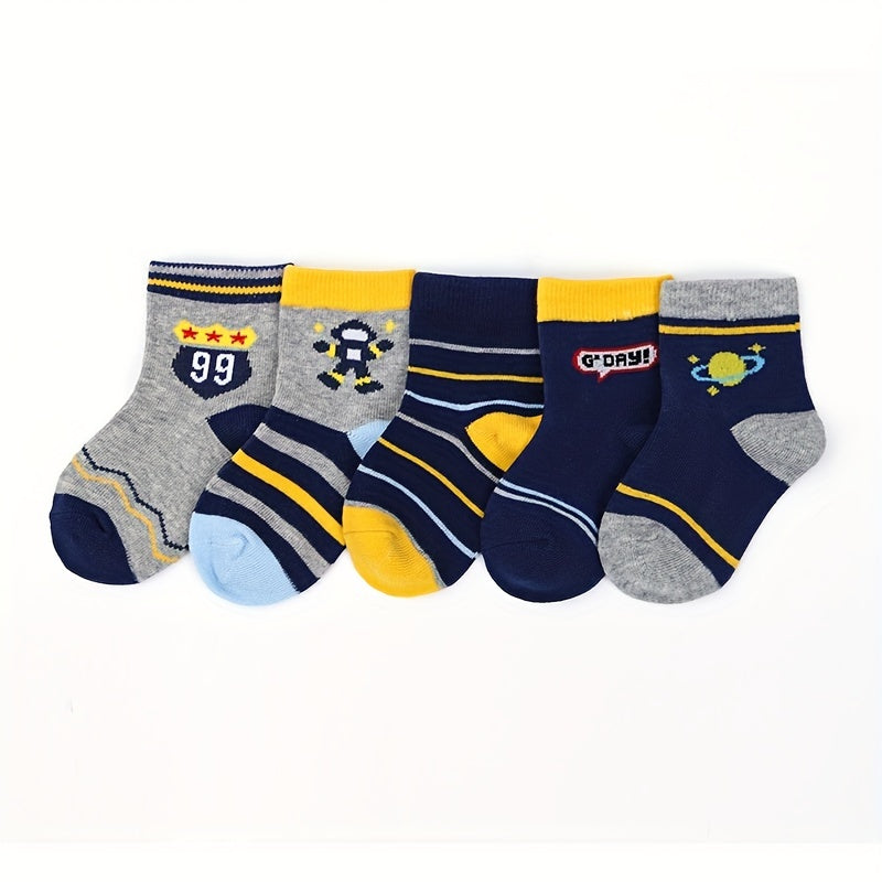 Boys Kids Casual Striped Socks Breathable Crew Socks