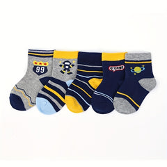 Boys Kids Casual Striped Socks Breathable Crew Socks