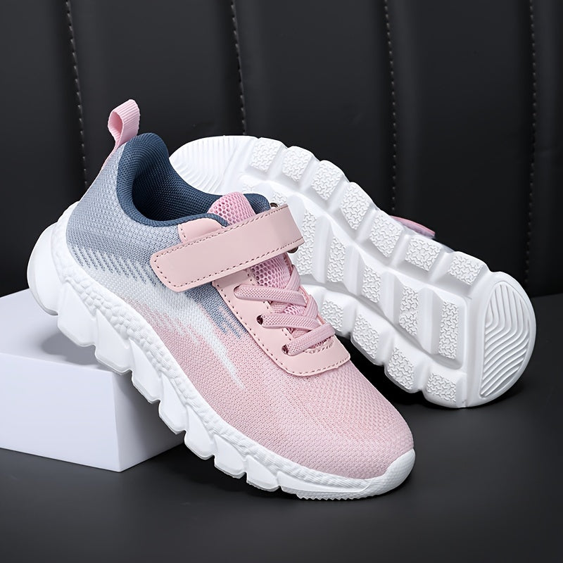 Girl's Breathable Woven Knit Sneakers for Outdoor Activities