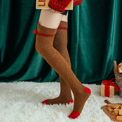 Cozy Christmas Thigh High Socks for Women