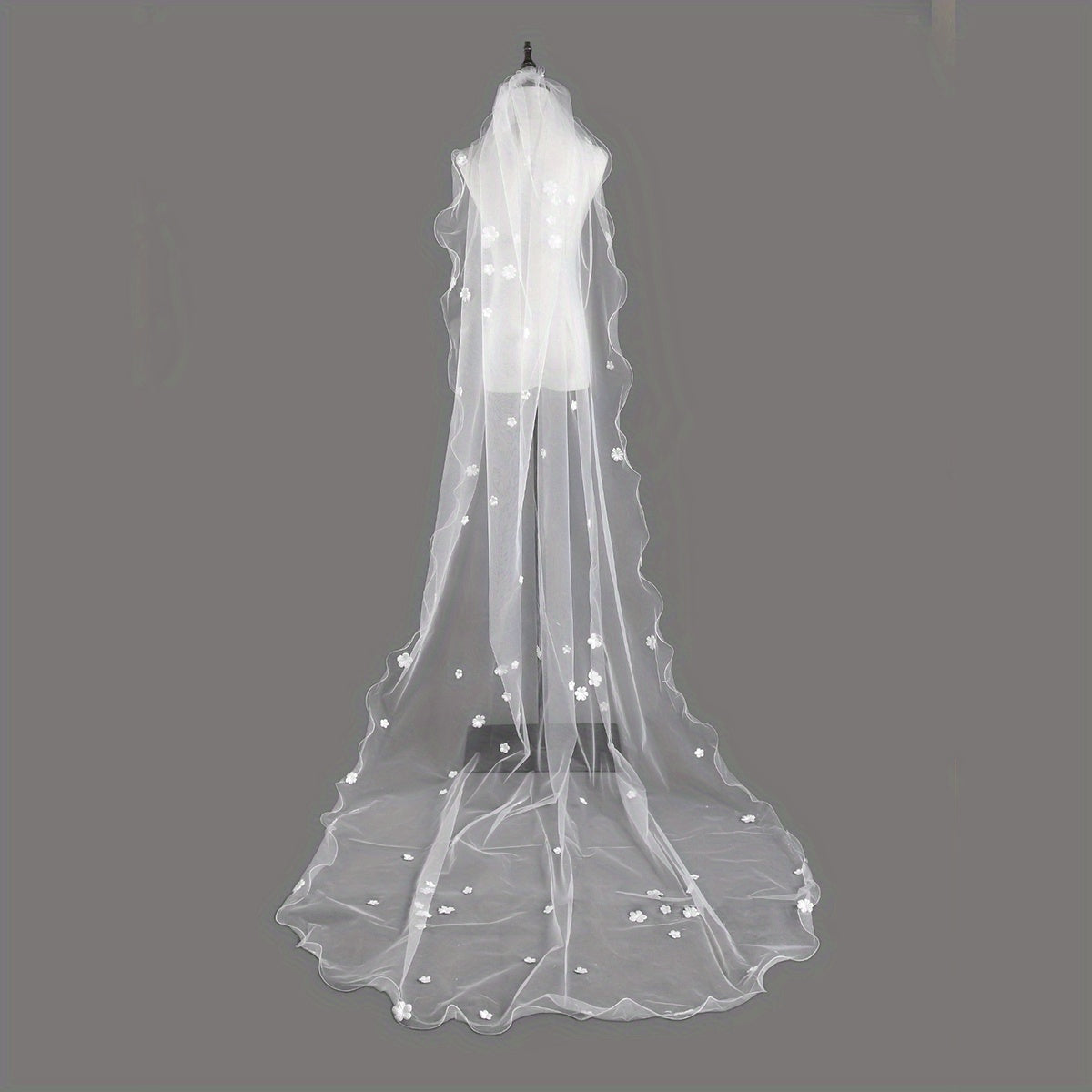 Baroque Wedding Veil With Comb Bride Cathedral Veil 1 Tier Long Veil