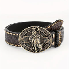 Men's Casual Retro Embossed Buckle Belt