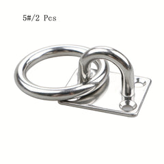 2pcs Stainless Steel Pad Eye Plate Heavy Duty Round Rings for Hammock Chairs