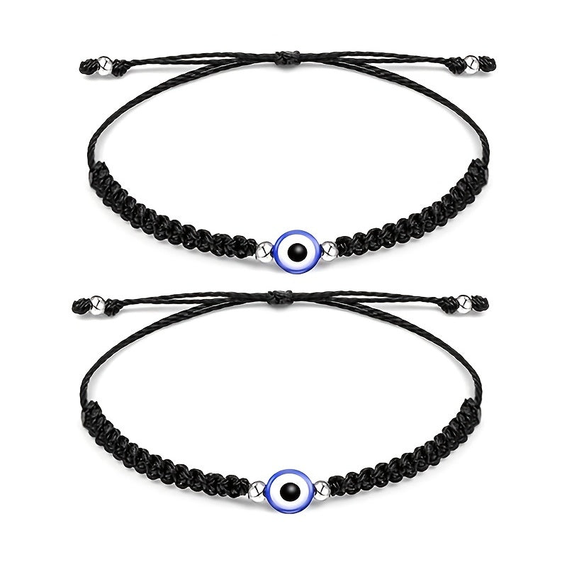 Evil Eye Adjustable Braided Bracelet for Girls Boys Teens
