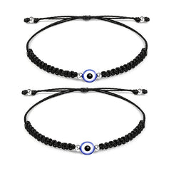 Evil Eye Adjustable Braided Bracelet for Girls Boys Teens