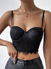Floral Lace Spaghetti Strap Top Sexy Cami For Summer