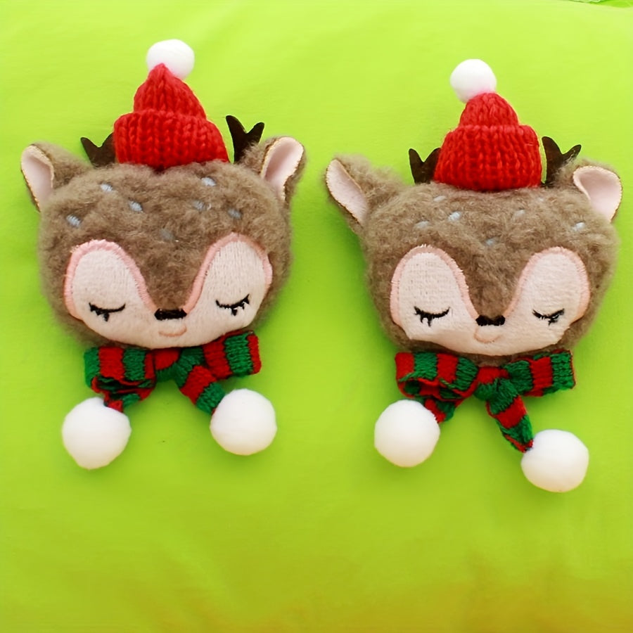 Christmas Deer Plush Brooch, Clothing Accessories