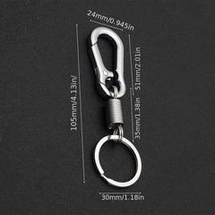 2pcs Stainless Steel Carabiner Shape Keychain Climbing Hook Rings