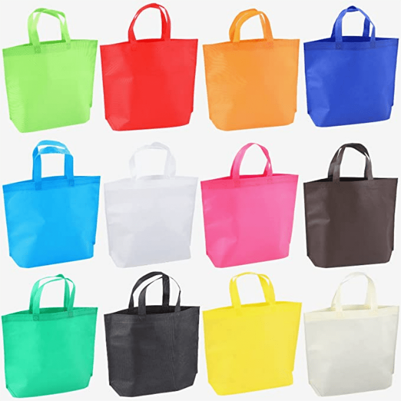 12pcs Reusable Large Tote Bags Bulk 12 Colors Party Gift Tote Bags
