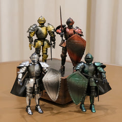 Movable Medieval Knight Figure w/ Weapon Accessories Shield & Helmet 4 Colors