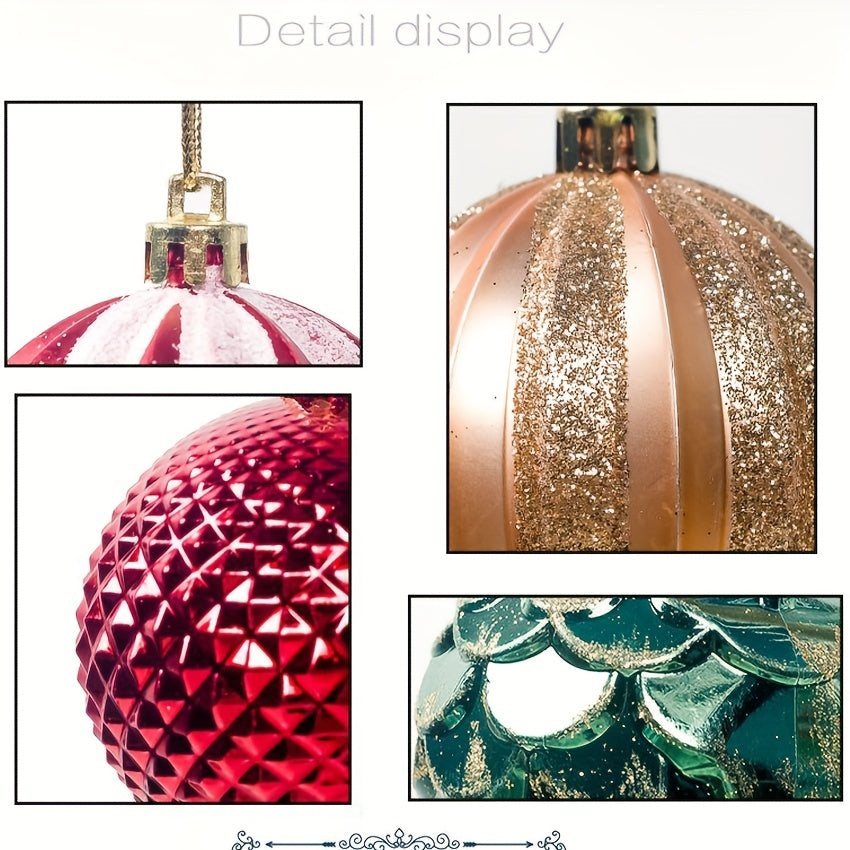 12pcs Shatterproof Christmas Balls Ornaments Set Include Hooks