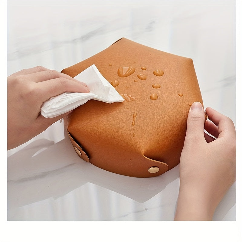 PU Leather Folding Storage Tray Key Storage Box Desktop Organizer
