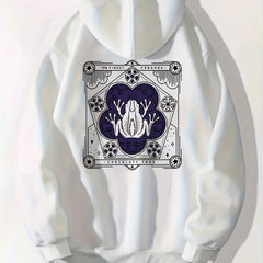 Frog Print Zip Up Hoodie Long Sleeve Drawstring Sweatshirt