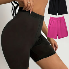 2 Pack Plus Size Seamless High Waisted Biker Shorts Set