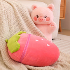 Transfiguration Rabbit Strawberry Pig Doll Plush Toy