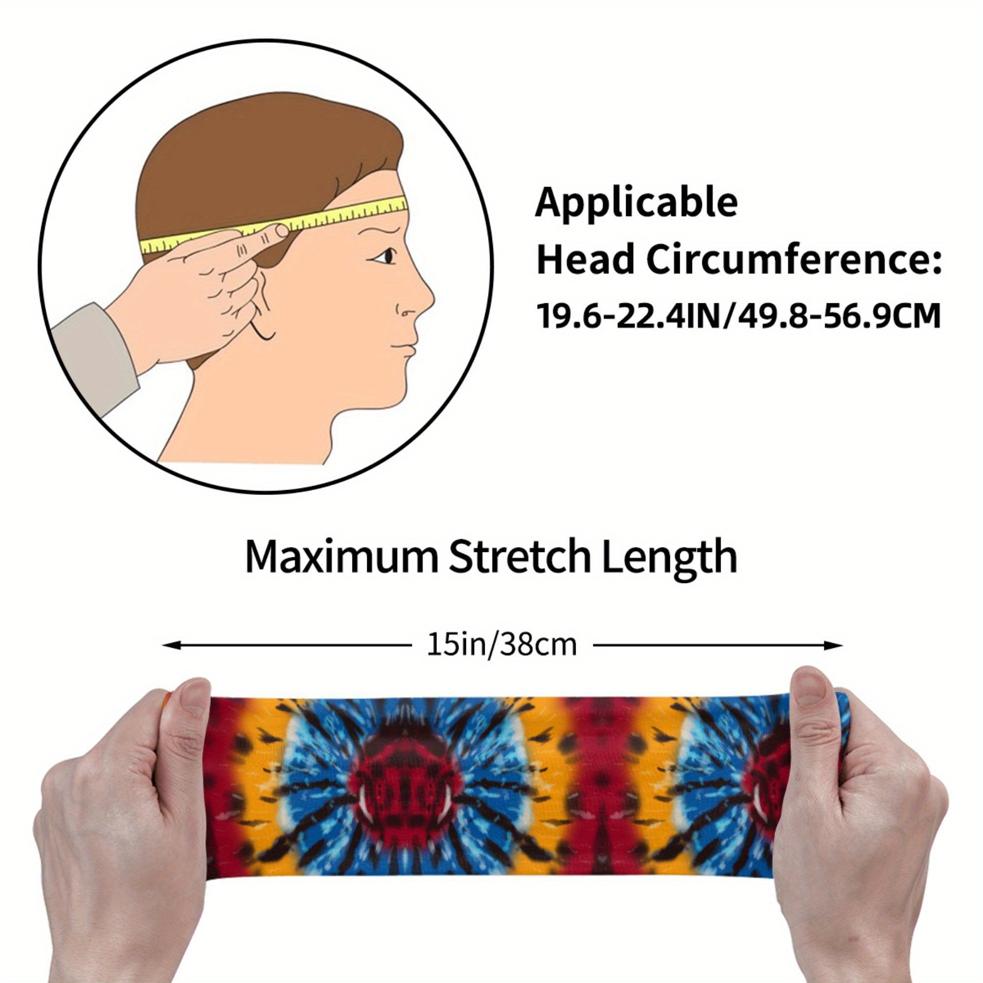Colorful Tie Dye Headband for Sports & Casual Wear