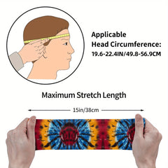 Colorful Tie Dye Headband for Sports & Casual Wear