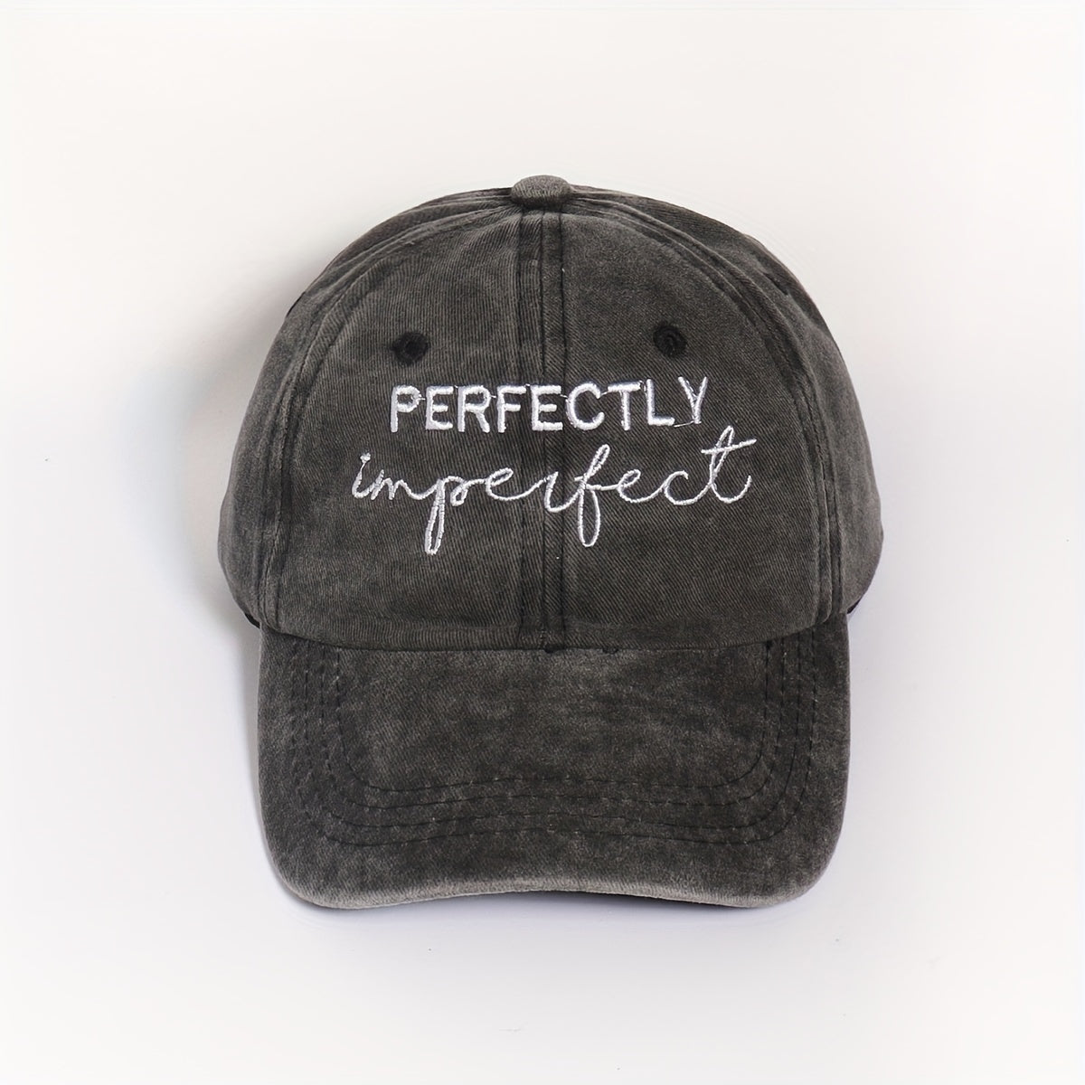 Embroidery Baseball Cap Gray Washed Distressed Dad Hats Adjustable Sun Hats